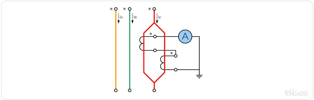電流互感器原邊并聯(lián)、副邊串聯(lián)接線圖